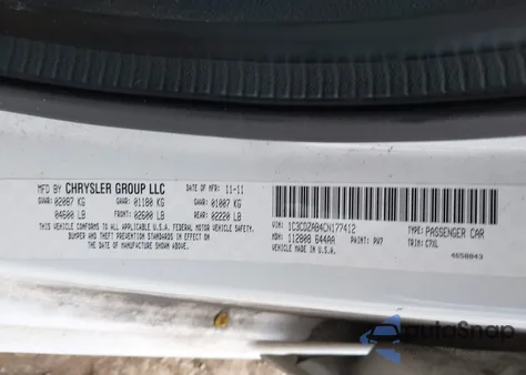 2012 Dodge Avenger Se z USA, uszkodzony, nr VIN 1C3CDZAB4CN177412